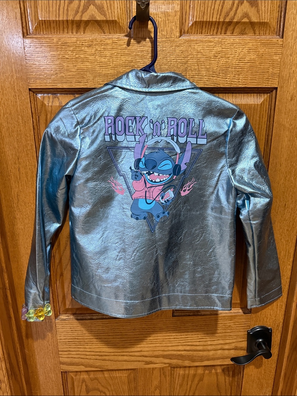 Disney Stitch metallic jacket size 10/12 girls.  New